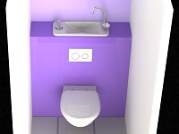 Wiedergabe der kompaktes WiCi Next Handwaschbecken, lila Verkleidung